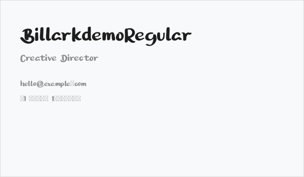 BillarkdemoRegular Business Card