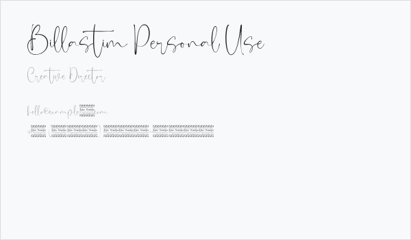 Billastim Personal Use Business Card