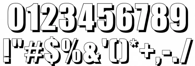 Billboard Shadow Font OTHER CHARS