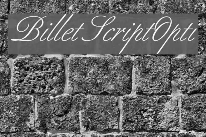 BilletScriptOpti Font examples