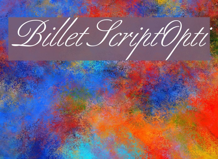 BilletScriptOpti Font examples