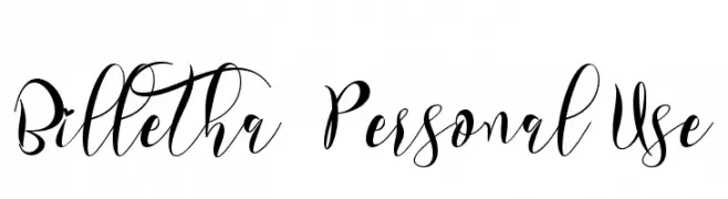 Billetha - Personal Use  Frei Schriftart Herunterladen