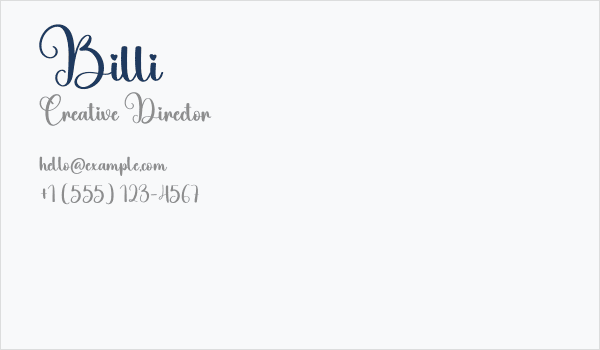 Billi Business Card