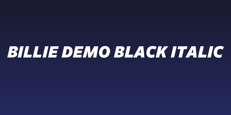 Billie DEMO Black Italic Social Header