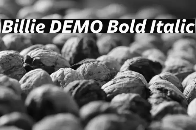 Billie DEMO Bold Italic Font examples