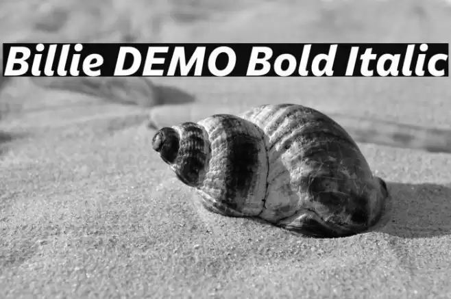 Billie DEMO Bold Italic Font examples