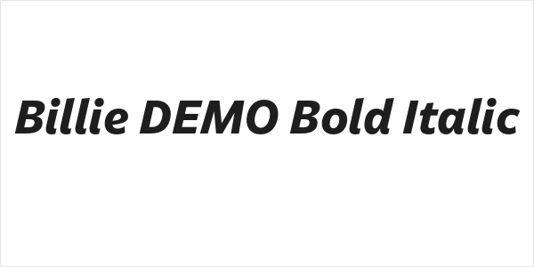 Billie DEMO Bold Italic Logo
