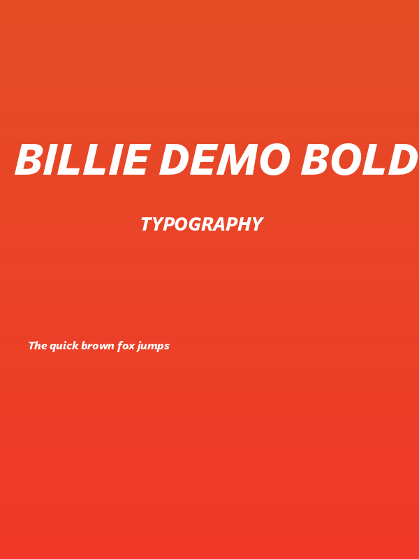 Billie DEMO Bold Italic Poster