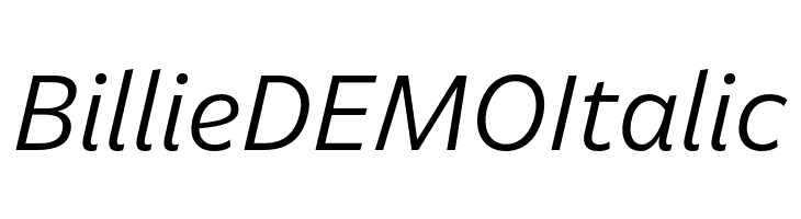 Billie DEMO Italic  नि: शुल्क फ़ॉन्ट्स डाउनलोड