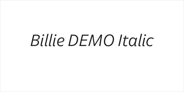 Billie DEMO Italic Logo