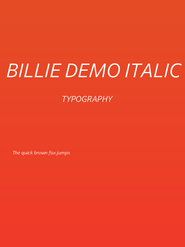 Billie DEMO Italic Poster