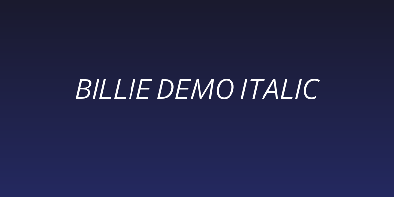 Billie DEMO Italic Social Header