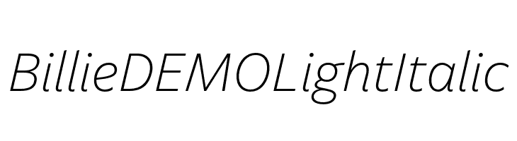 Billie DEMO Light Italic  les polices de caractères gratuit tlcharger