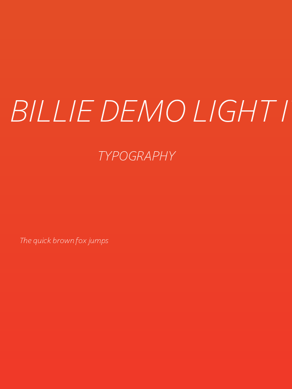 Billie DEMO Light Italic Poster