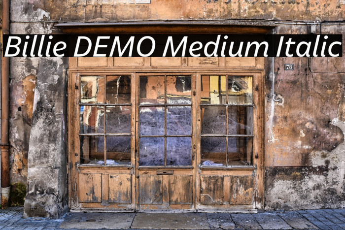 Billie DEMO Medium Italic Example 1