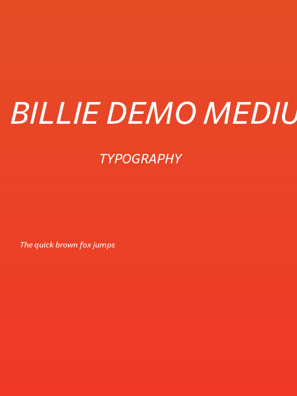 Billie DEMO Medium Italic Poster