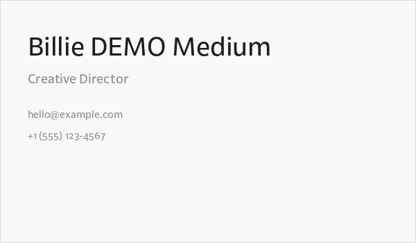 Billie DEMO Medium Business Card