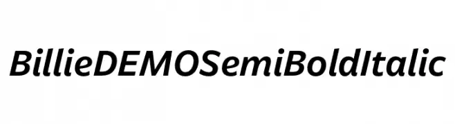 Billie DEMO SemiBold Italic  フリーフォントのダウンロード