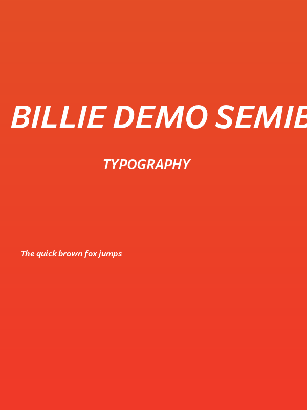 Billie DEMO SemiBold Italic Poster
