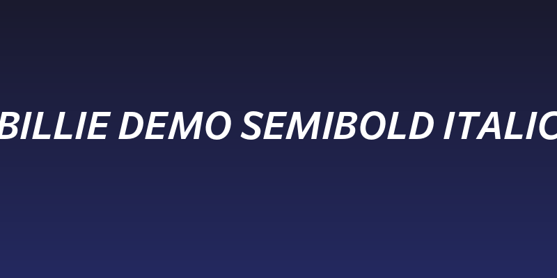 Billie DEMO SemiBold Italic Social Header