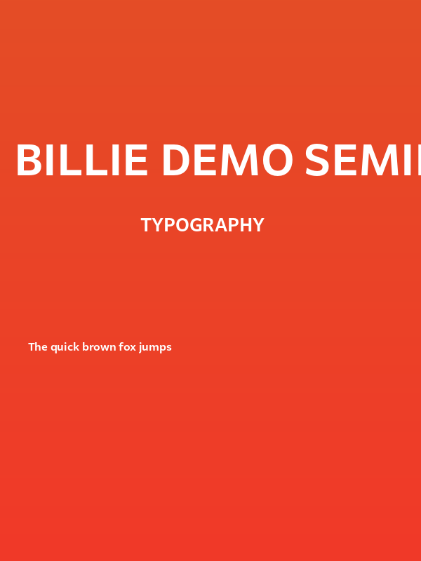 Billie DEMO SemiBold Poster