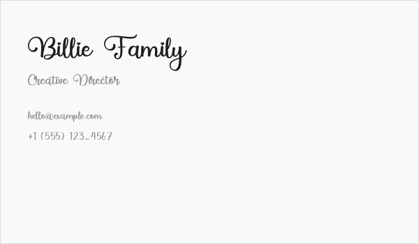 Billie Family Business Card