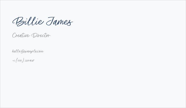 Billie James Business Card