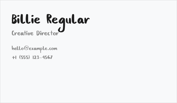 Billie Regular Business Card