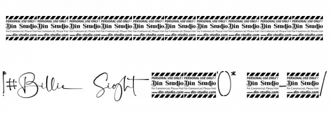 Billie Sight Personal Use Font OTHER CHARS