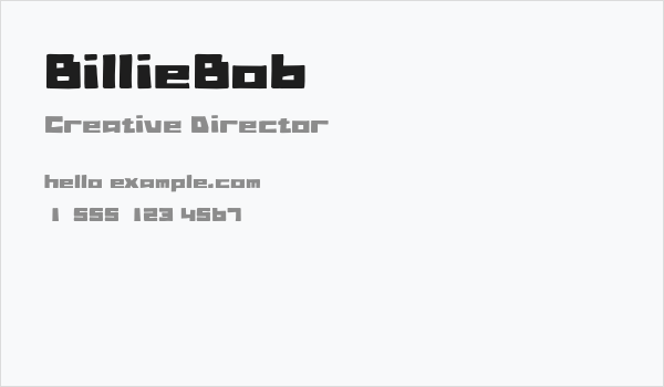 BillieBob Business Card