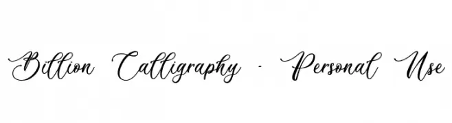 Billion Calligraphy - Personal Use  Скачать бесплатные шрифты