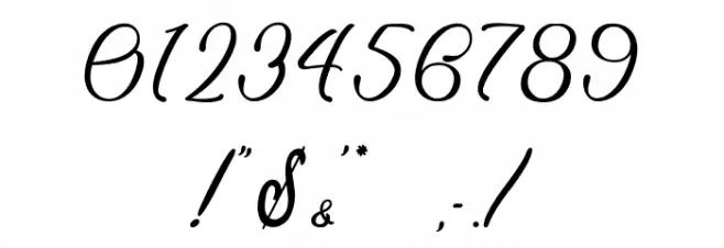 Billion Calligraphy - Personal Use Font OTHER CHARS