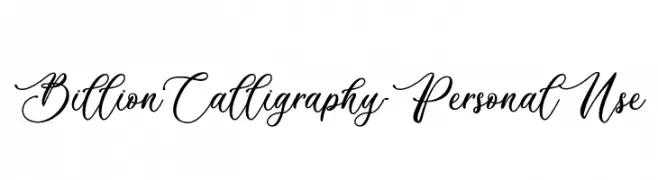Billion Calligraphy - Personal Use  Frei Schriftart Herunterladen
