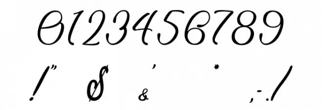 Billion Calligraphy - Personal Use Font OTHER CHARS