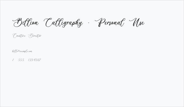 Billion Calligraphy - Personal Use Business Card