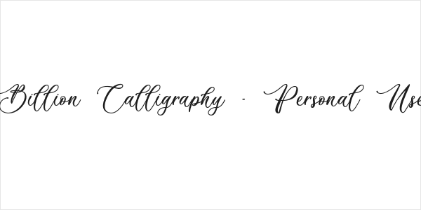 Billion Calligraphy - Personal Use Logo