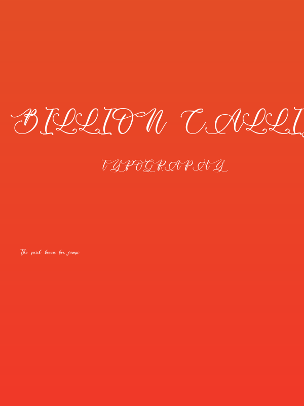 Billion Calligraphy - Personal Use Poster