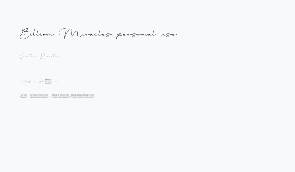 Billion Miracles personal use Business Card