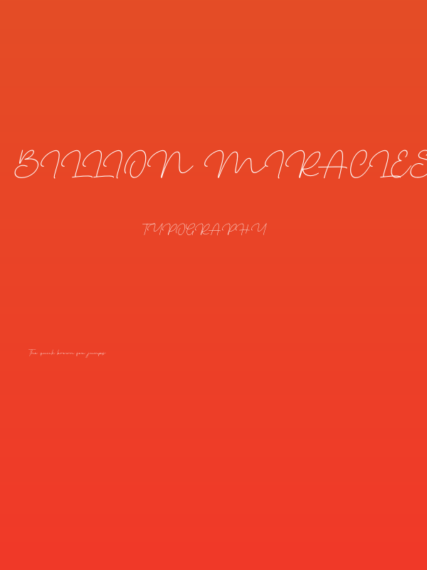 Billion Miracles personal use Poster