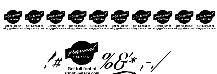 Billion Stars Personal Use Font OTHER CHARS
