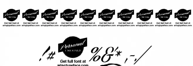 Billion Stars Personal Use  Font OTHER CHARS