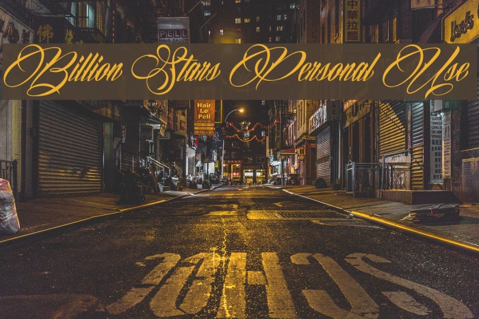 Billion Stars Personal Use Font examples