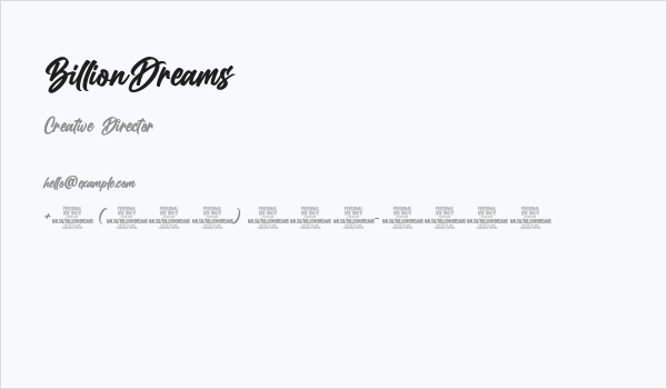 BillionDreams Business Card