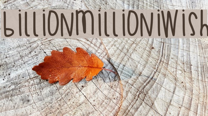 BillionMillionIWish Font examples