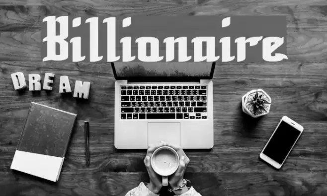 Billionaire Font examples