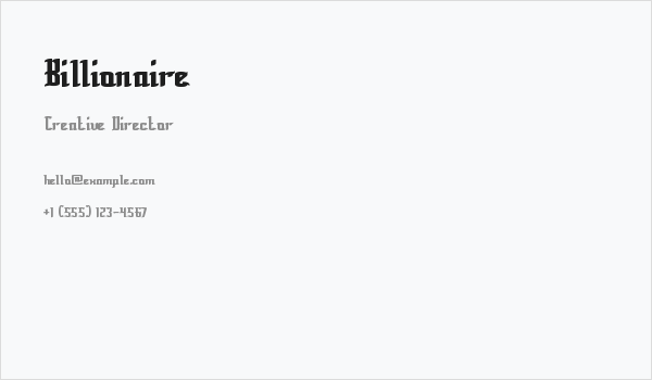 Billionaire Business Card