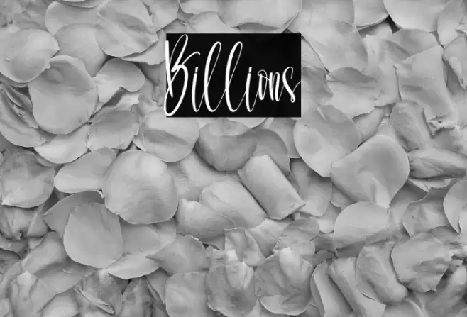 Billions फ़ॉन्ट examples