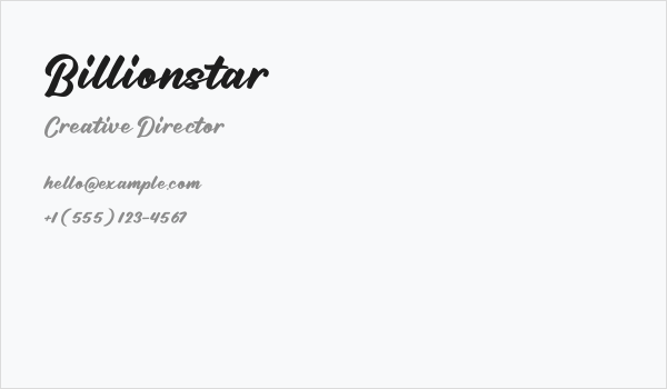 Billionstar Business Card