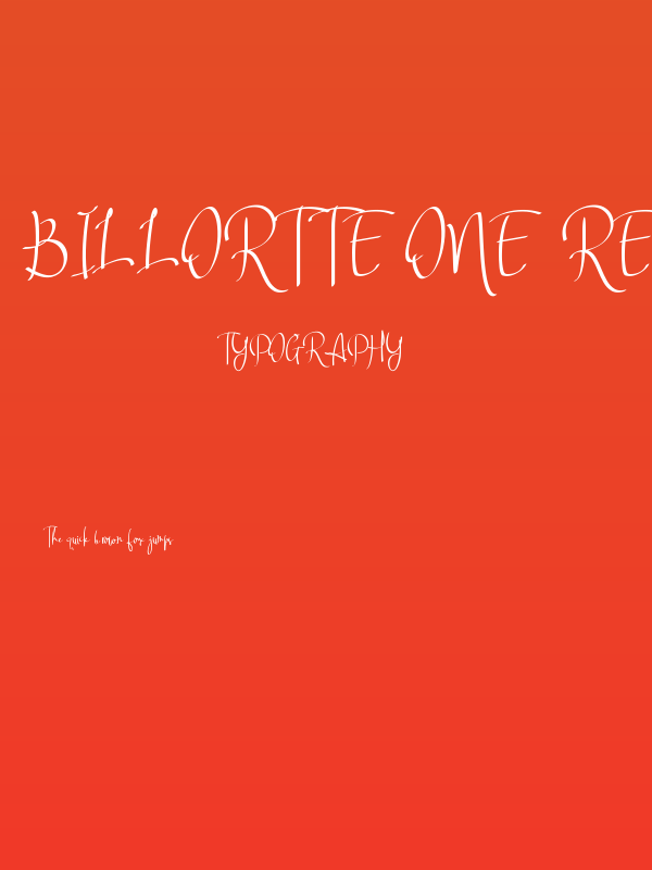 Billortte One_Regular Poster