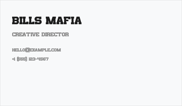Bills Mafia Business Card